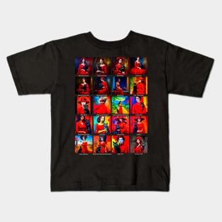 Red Dress Black Cat Art Movements Kids T-Shirt